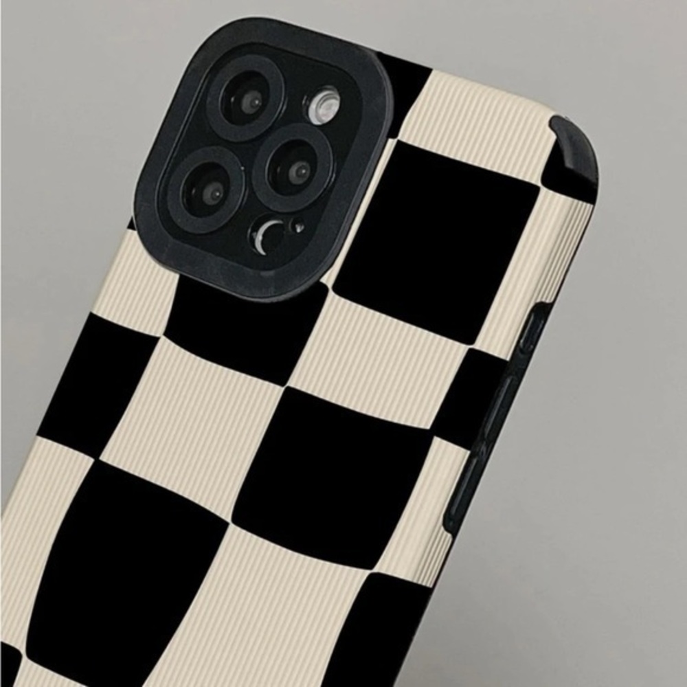 Iphone 14 Pro black and white gingham phone case NWT